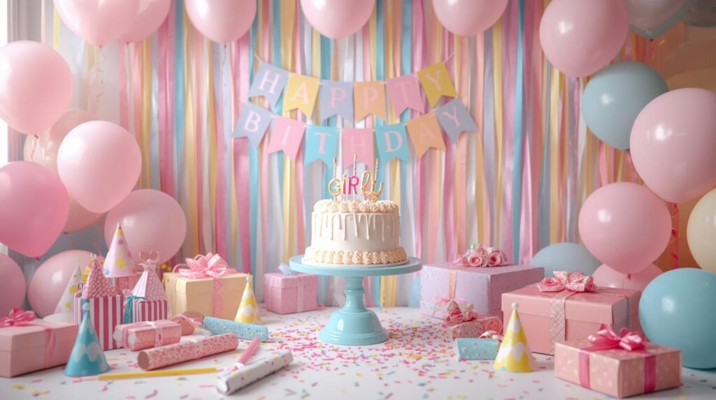 girly kids birthday party aesthetic